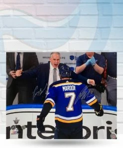 Fan Cave Sports Autographed Memorabilia Patrick Maroon & Craig Berube St Louis Blues Dual Autographed 16x20 Photo - COA