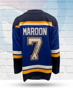 Fan Cave Sports Patrick Maroon St Louis Blues Autographed Fanatics Home Jersey With Champs Patch - COA Autographed Memorabilia