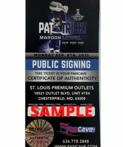 Fan Cave Sports Patrick Maroon Tampa Bay Lightning Autographed 2021 Stanley Cup Champions Logo Puck - COA Autographed Memorabilia