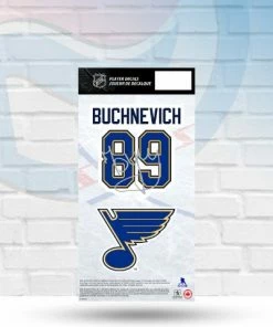 Mustang Pavel Buchnevich St Louis Blues Set Of Two Fan Cave Exclusive Player Decal 4" X 8" Decals