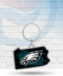 Rico Industries Keychains Philadelphia Eagles Pennsylvania State Shaped Keychain