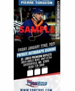 Fan Cave Sports Pierre Turgeon St Louis Blues Autographed Logo Puck-COA