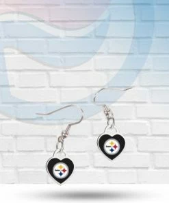 WinCraft Pittsburgh Steelers 3D Heart Dangling Earrings Accessories