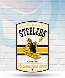 WinCraft Wall Signs Pittsburgh Steelers Retro 11" X 17" Wooden Sign