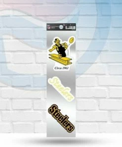 Rico Industries Decals Pittsburgh Steelers Retro Spirit 3-Pack Decal Set