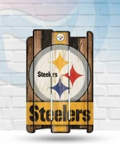 Wincraft Wall Signs Pittsburgh Steelers Wood Fence 11" X 17" Wooden Sign