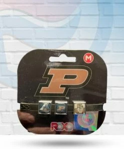 Michigan Accessories Purdue Boilermakers NCAA Vintage Roxo Charm Bracelet