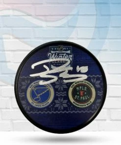 Fan Cave Sports Robert Thomas St Louis Blues Autographed 2022 Winter Classic Dueling Logo Puck - JSA Autographed Memorabilia