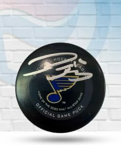 Fan Cave Sports Robert Thomas St Louis Blues Autographed Official Game Puck - COA
