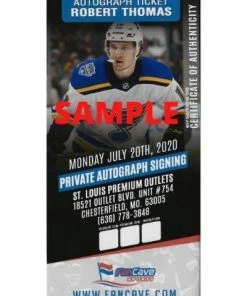 Fan Cave Sports Robert Thomas St Louis Blues Autographed Official Game Puck - COA 5 Fan Cave Sports Robert Thomas St Louis Blues Autographed Official Game Puck - COA