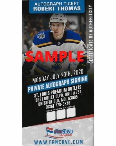 Fan Cave Sports Robert Thomas St Louis Blues Autographed Official Game Puck - COA 3 Fan Cave Sports Robert Thomas St Louis Blues Autographed Official Game Puck - COA
