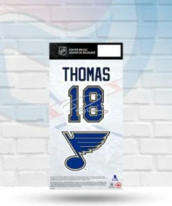Mustang Robert Thomas St Louis Blues Set Of Two Fan Cave Exclusive Player Decal 4" X 8" Decals