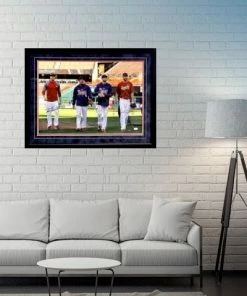 Fan Cave Sports Rosenthal, Martinez, Kelly And Wacha St Louis Cardinals Autographed Framed 16x24 - JSA COA