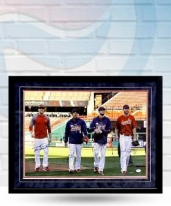 Fan Cave Sports Rosenthal, Martinez, Kelly And Wacha St Louis Cardinals Autographed Framed 16x24 - JSA COA