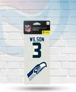WinCraft Clearance Russell Wilson Seattle Seahawks Set Of Two Perfect Cut Decals 4" X 4"