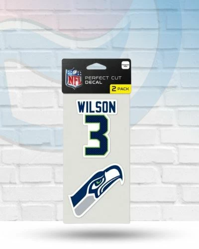 WinCraft Clearance Russell Wilson Seattle Seahawks Set Of Two Perfect Cut Decals 4" X 4" 1 WinCraft Clearance Russell Wilson Seattle Seahawks Set Of Two Perfect Cut Decals 4" X 4"