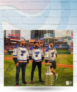 Fan Cave Sports Ryan O'Reilly Alex Pietrangelo Patrick Maroon St Louis Blues Triple Autographed 16x20 - JSA Autographed Memorabilia
