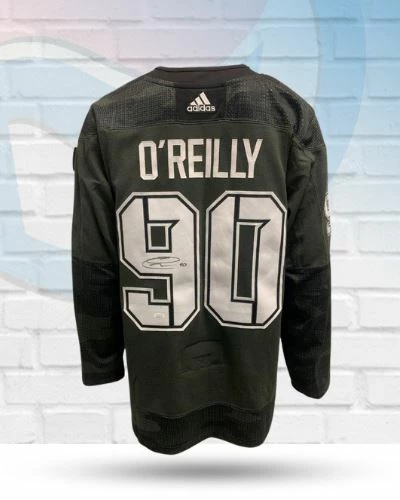 Fan Cave Sports Ryan O'Reilly St Louis Blues Autographed Adidas Military Jersey - JSA 1 Fan Cave Sports Ryan O'Reilly St Louis Blues Autographed Adidas Military Jersey - JSA