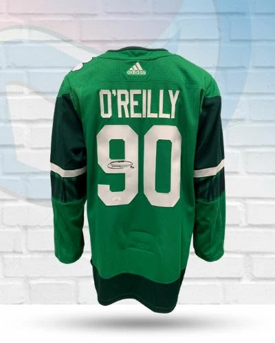 Fan Cave Sports Ryan O'Reilly St Louis Blues Autographed Adidas St Patrick's Day Jersey - JSA Autographed Memorabilia 1 Fan Cave Sports Ryan O'Reilly St Louis Blues Autographed Adidas St Patrick's Day Jersey - JSA Autographed Memorabilia