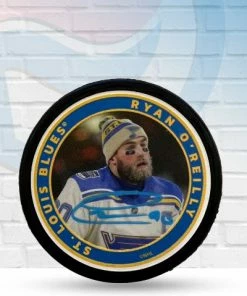 Fan Cave Sports Ryan O'Reilly St Louis Blues Autographed Fan Cave Exclusive "Frozen Beard" Puck Autographed Memorabilia