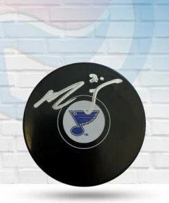 Fan Cave Sports Ryan Reaves St Louis Blues Autographed Logo Puck - COA