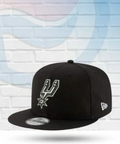 New Era Hats San Antonio Spurs Black And White 9FIFTY Snapback Hat