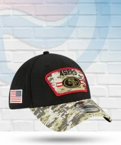 Fan Cave Sports Hats San Francisco 49ers 2021 Salute To Service 39THIRTY Flex Hat