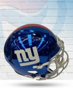 Fan Cave Sports Saquon Barkley New York Giants Autographed Full Size Chrome Speed Helmet - COA Autographed Memorabilia