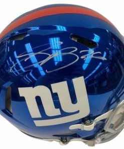 Fan Cave Sports Saquon Barkley New York Giants Autographed Full Size Chrome Speed Helmet - COA Autographed Memorabilia