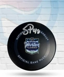 Fan Cave Sports Scott Perunovich St Louis Blues Autographed 2022 Winter Classic Official Game Puck - COA
