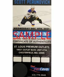 Fan Cave Sports Scott Perunovich St Louis Blues Autographed Logo Puck - COA Autographed Memorabilia