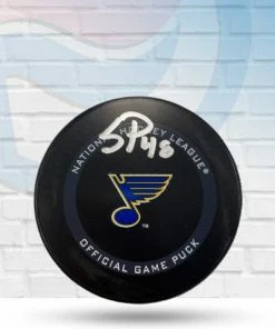 Fan Cave Sports Scott Perunovich St Louis Blues Autographed Official Game Puck - COA Autographed Memorabilia