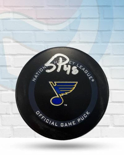 Fan Cave Sports Scott Perunovich St Louis Blues Autographed Official Game Puck - COA Autographed Memorabilia 1 Fan Cave Sports Scott Perunovich St Louis Blues Autographed Official Game Puck - COA Autographed Memorabilia