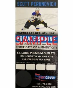 Fan Cave Sports Scott Perunovich St Louis Blues Autographed Photo With Inscription - COA