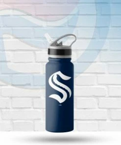 Logo Brands Seattle Kraken 25oz Game Day Stainless Fliptop Bottle Drinkware