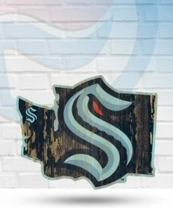 WinCraft Wall Signs Seattle Kraken State Shaped Wooden Sign