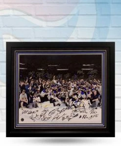 Fan Cave Sports Autographed Memorabilia St Louis Blues 2019 Stanley Cup On Ice Team Autographed Framed 16x20 - JSA (27 Autographs)