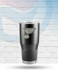 Logo Brands St Louis Blues 30oz Black Powder Coat Tumbler Drinkware