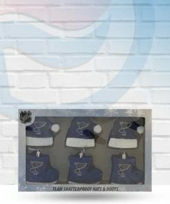 Forever Collectibles Holiday St Louis Blues Team Shatterproof Hats And Boots Christmas Ornament