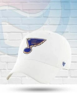 '47 Brand Hats St Louis Blues White Clean Up Adjustable Hat