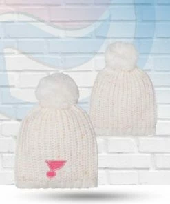 Outer Stuff St Louis Blues Youth Girls Pink Knit Pom Beanie