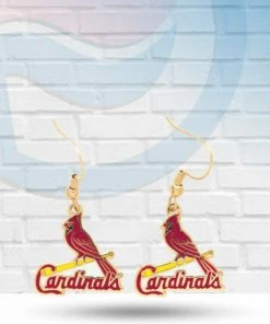 WinCraft St Louis Cardinals Bird On Bat Dangling Earrings