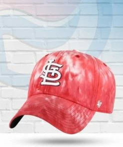 '47 Brand St Louis Cardinals Red Tie Dye Clean Up Adjustable Hat Hats