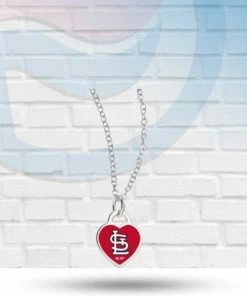 WinCraft St Louis Cardinals Silver Necklace With Heart Charm Accessories