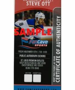 Fan Cave Sports Steve Ott St Louis Blues Autographed Big Hit 8x10 Photo - COA Autographed Memorabilia