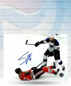 Fan Cave Sports Steve Ott St Louis Blues Autographed Big Hit 8x10 Photo - COA Autographed Memorabilia