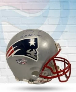 Fan Cave Sports Tom Brady New England Patriots Autographed Full Size Authentic Proline Helmet W/ SB MVP Inscription #'d 1/12 - Tri Star + Mounted COA Autographed Memorabilia