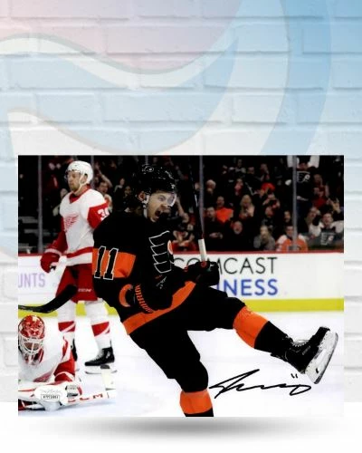Fan Cave Sports Autographed Memorabilia Travis Konecny Philadelphia Flyers Autographed Celebration 8x10 - JSA 1 Fan Cave Sports Autographed Memorabilia Travis Konecny Philadelphia Flyers Autographed Celebration 8x10 - JSA