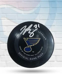 Fan Cave Sports Autographed Memorabilia Tyler Bozak St Louis Blues Autographed 2020 Official Game Puck - COA
