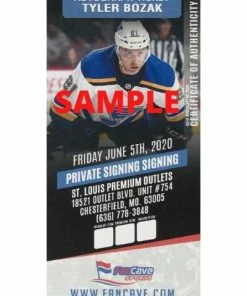 Fan Cave Sports Autographed Memorabilia Tyler Bozak St Louis Blues Autographed 2020 Official Game Puck - COA